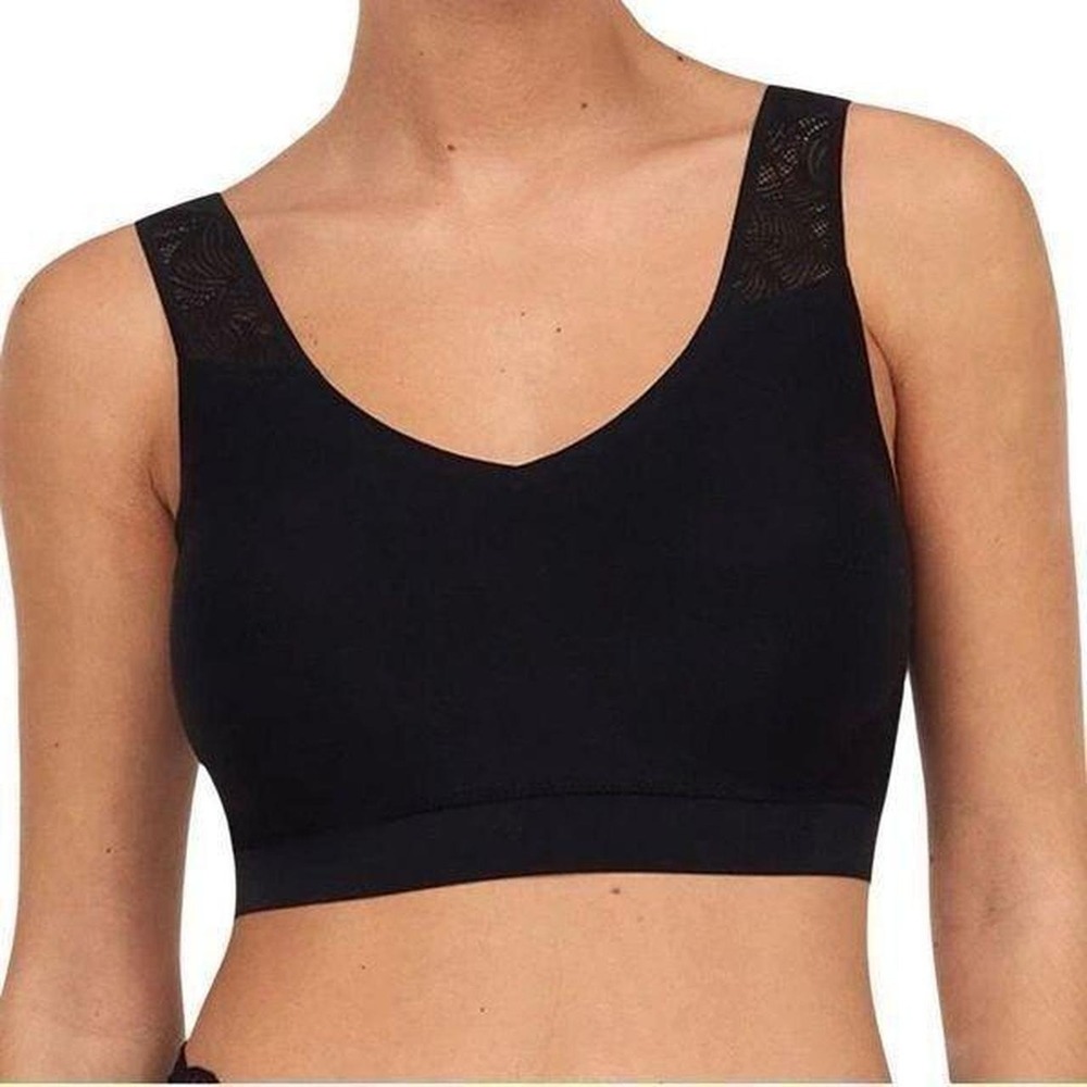 Chantelle Bra Womens M/L Black Like New Soft Stretch Lace Back Seamless Bralette - Picture 6 of 6